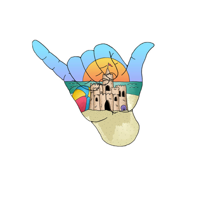 Durable, die-cut Rock On Beach Sticker