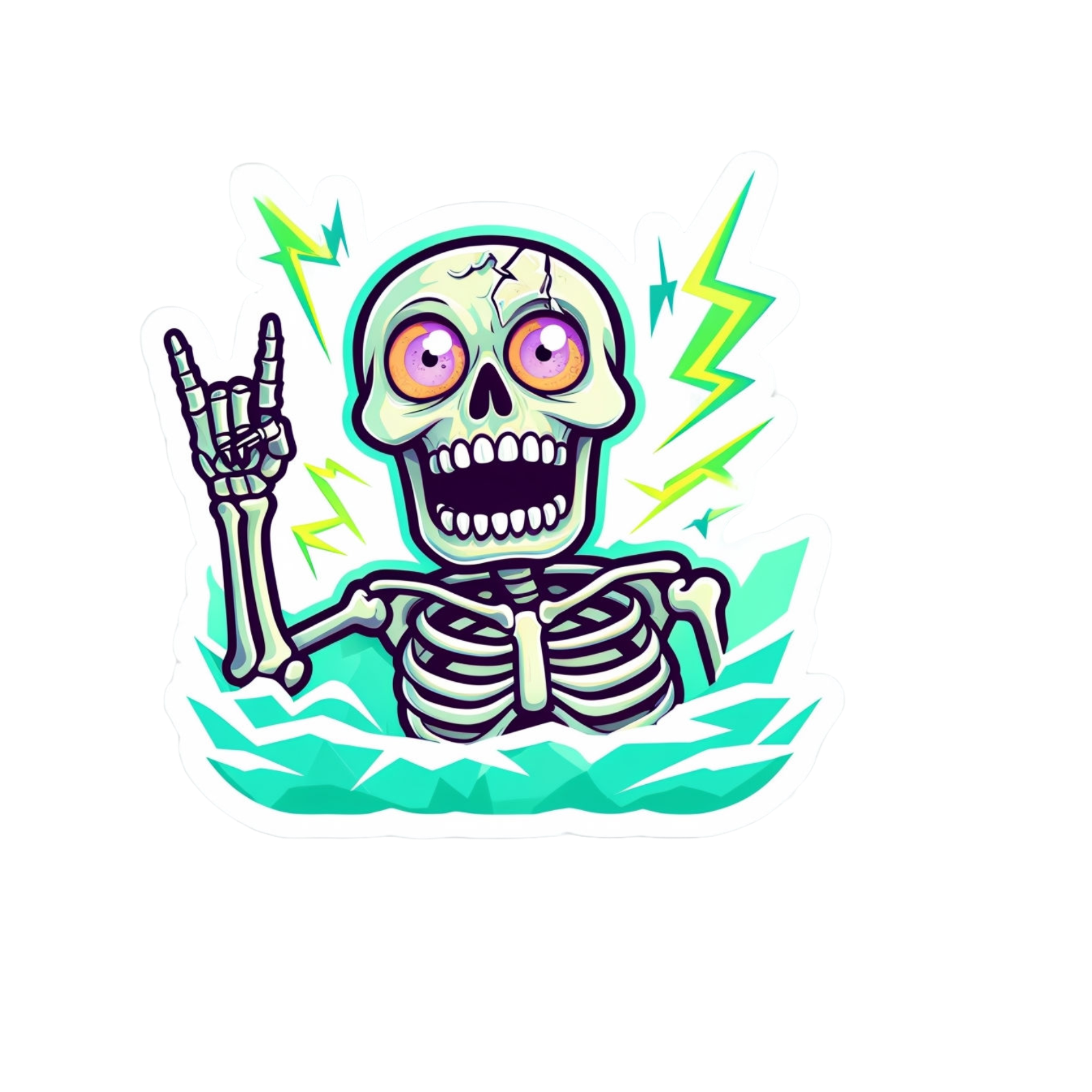 Durable vinyl die-cut Rock On Sticker 