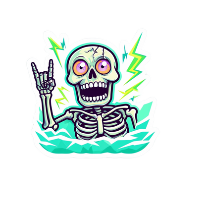 Durable vinyl die-cut Rock On Sticker 