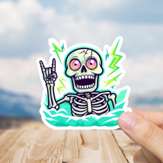 Durable, vinyl, die-cut, Rock On Sticker .