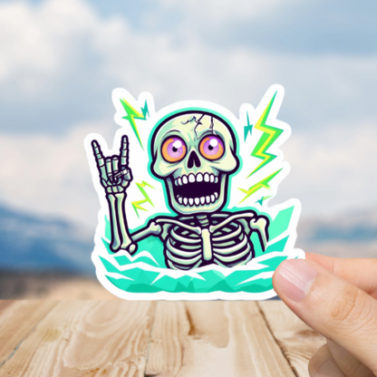 Durable, vinyl, die-cut, Rock On Sticker .