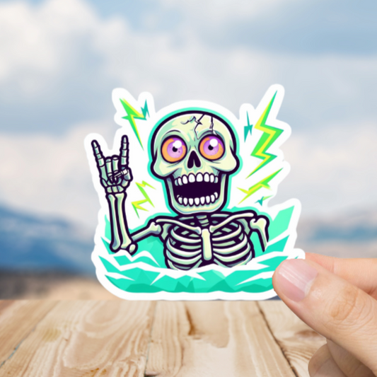 Durable, vinyl, die-cut, Rock On Sticker .