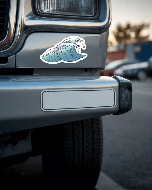 Durable, die-cut Rolling Wave Sticker