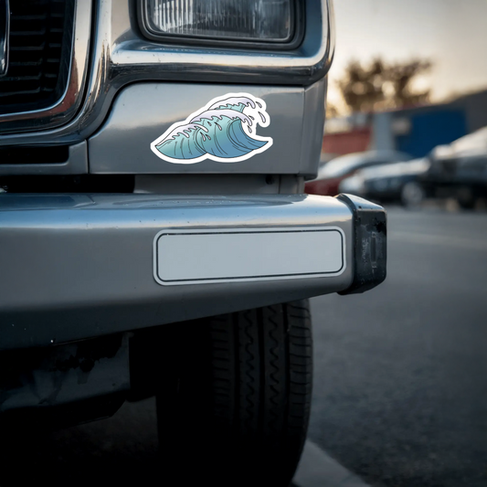 Durable, die-cut, vinyl, Rolling Wave Sticker.