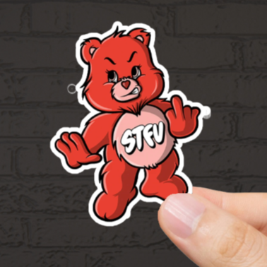 Durable, vinyl, die-cut, STFU Sticker.