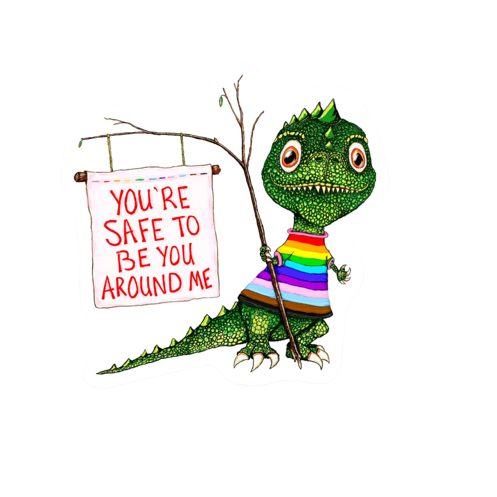 Our Safe to Be Around Me Sticker! unique high-quality, vinyl, die-cut, eco-friendly stickers