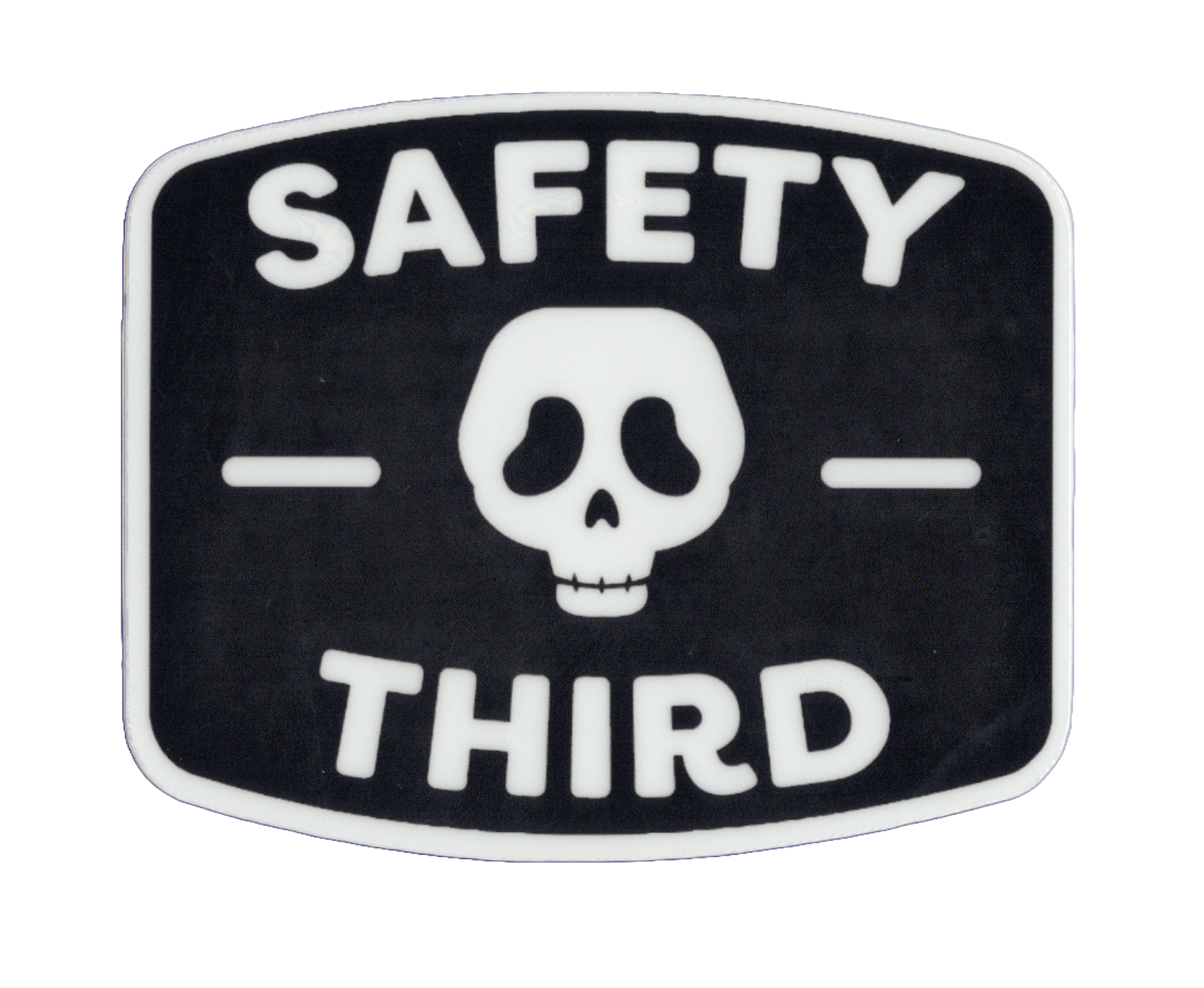 Durable vinyl, die-cut Safety 3rd 2 Sticker