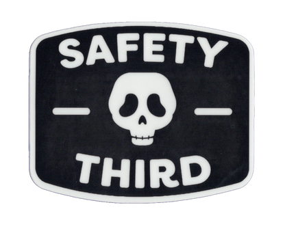 Durable vinyl, die-cut Safety 3rd 2 Sticker