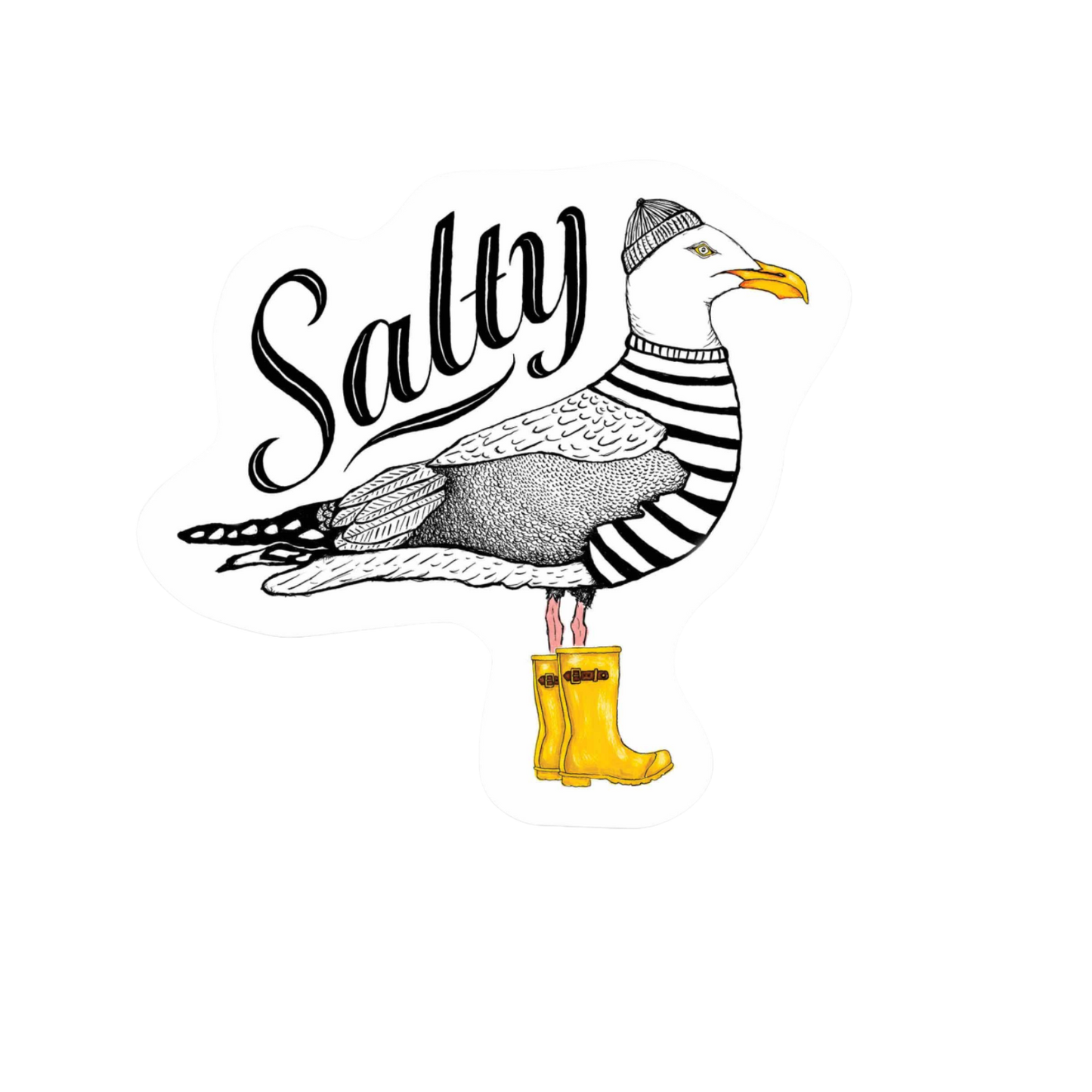 Our Salty Seagull Sticker! unique high-quality, vinyl, die-cut, eco-friendly stickers