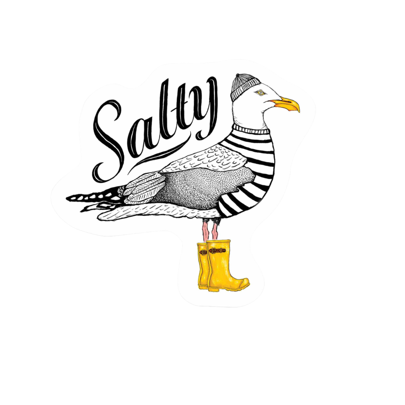 Our Salty Seagull Sticker! unique high-quality, vinyl, die-cut, eco-friendly stickers