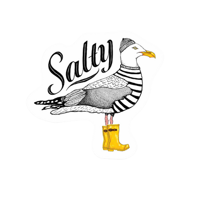 Our Salty Seagull Sticker! unique high-quality, vinyl, die-cut, eco-friendly stickers