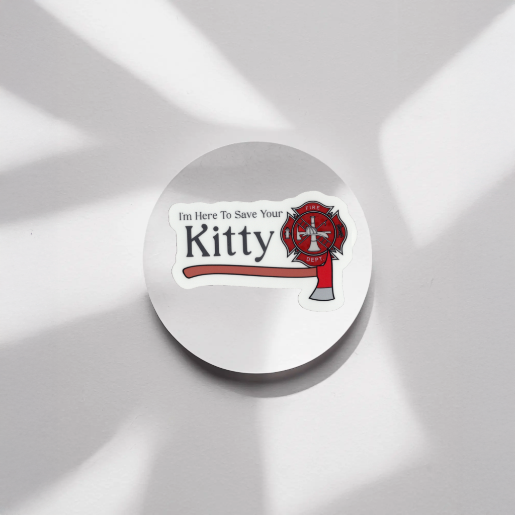 Durable, vinyl, die-cut, Save Your Kitty Sticker.