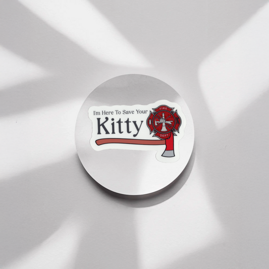 Durable, vinyl, die-cut, Save Your Kitty Sticker.