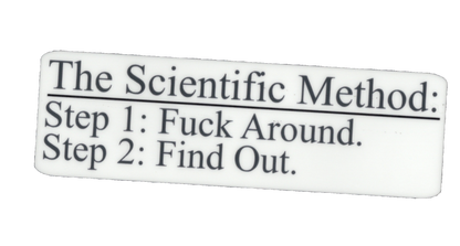 Durable vinyl, die-cut Scientific Sticker