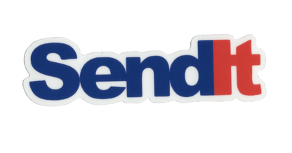Durable vinyl, die-cut Send It Sticker