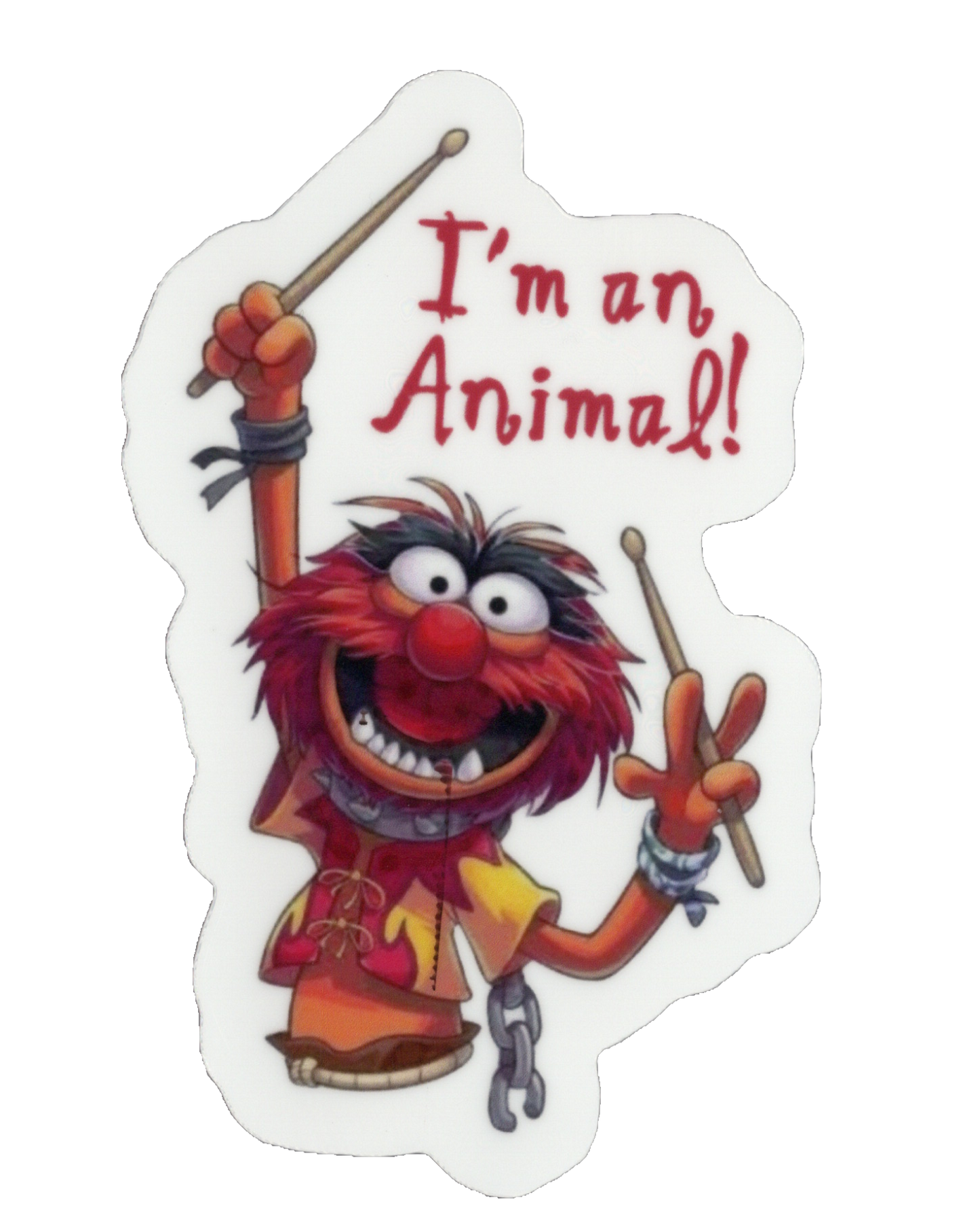 Durable vinyl, die cut Sesame Animal Sticker