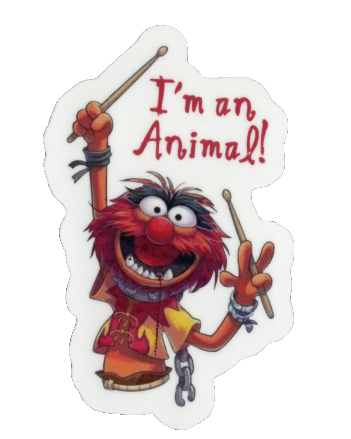 Durable vinyl, die cut Sesame Animal Sticker