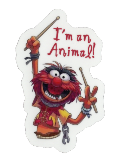 Durable vinyl, die cut Sesame Animal Sticker