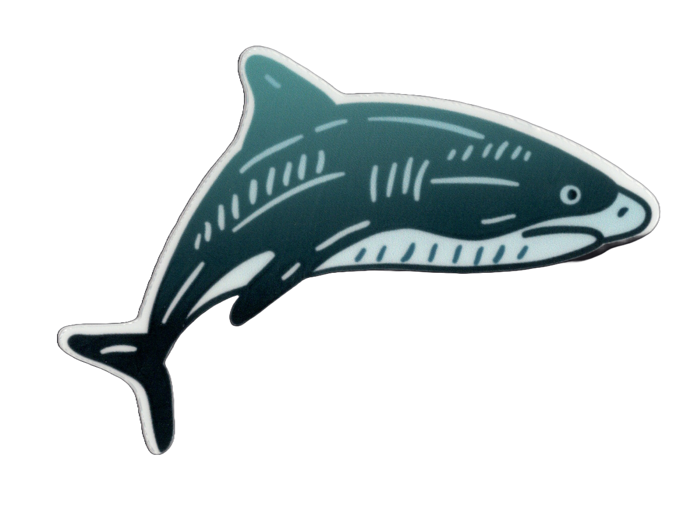 Durable vinyl, die-cut Shark Sticker