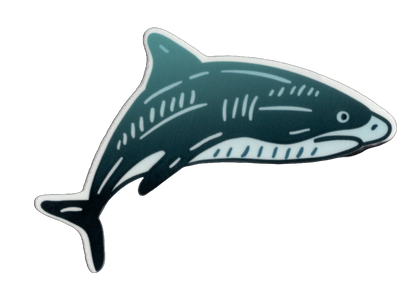 Durable vinyl, die-cut Shark Sticker