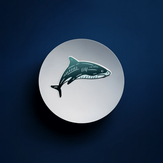 Durable, vinyl, die-cut, Shark Sticker.