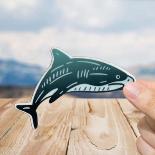 Durable, vinyl, die-cut, Shark Sticker.