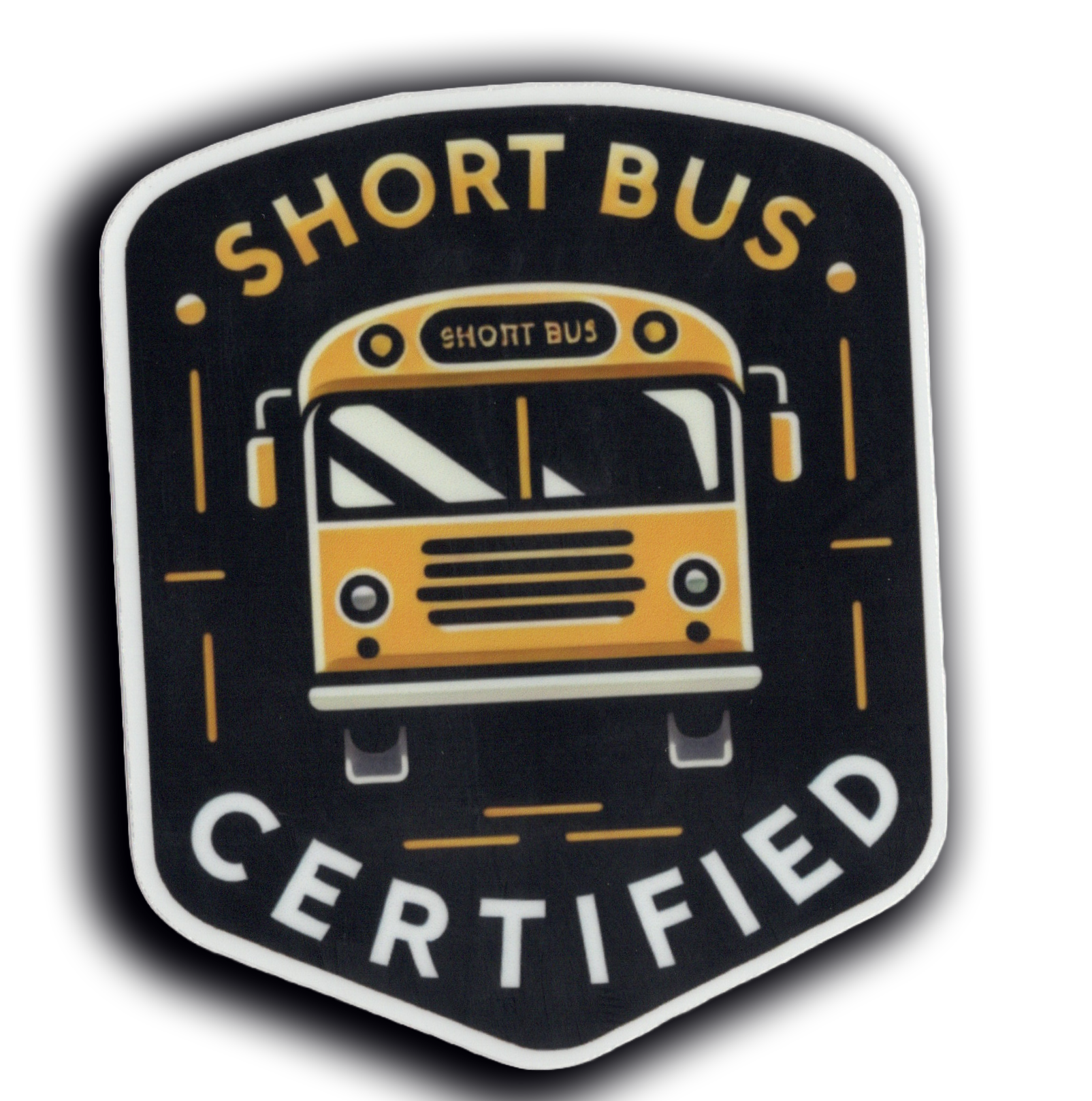 Durable vinyl, die-cut Short Bus Sticker