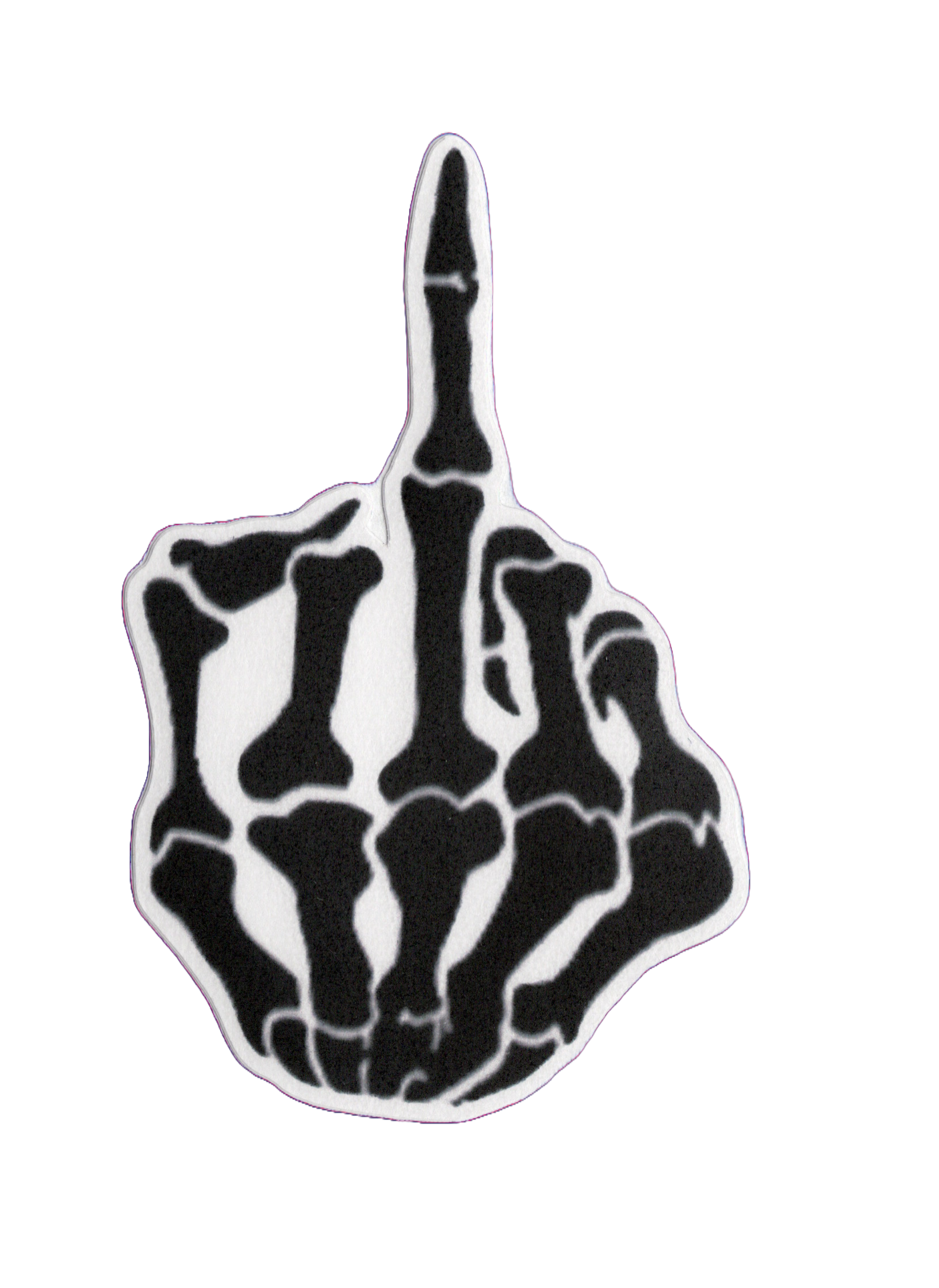 Durable vinyl, die-cut Skeleton Finger Sticker