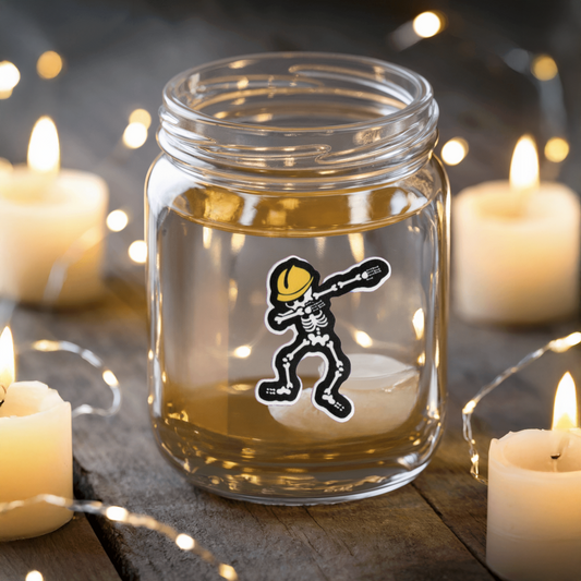 Durable, vinyl, die-cut, Skeleton Sticker.