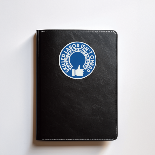 Durable, vinyl, die-cut, Skilled Labor Sticker.