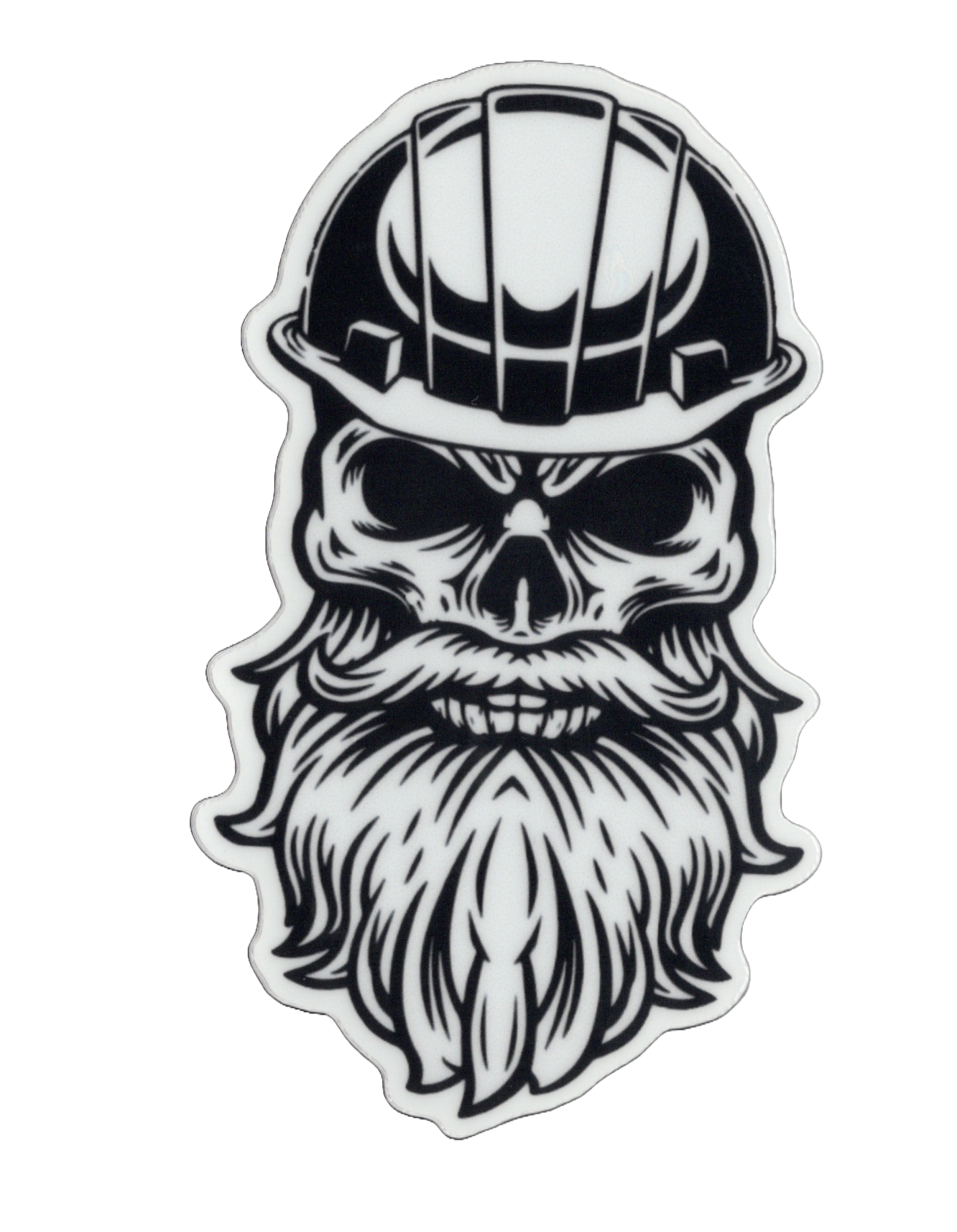 Durable vinyl, die-cut Skull Beard Sticker