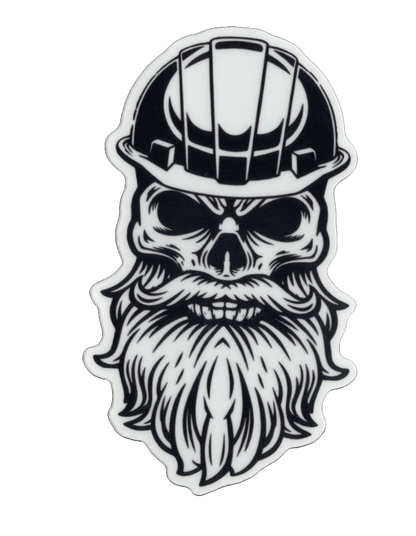 Durable vinyl, die-cut Skull Beard Sticker