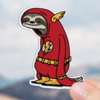 Durable, vinyl, die-cut, Sloth Sticker.