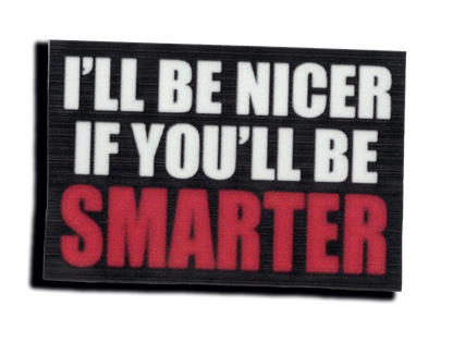 Durable vinyl, die-cut Smarter Sticker