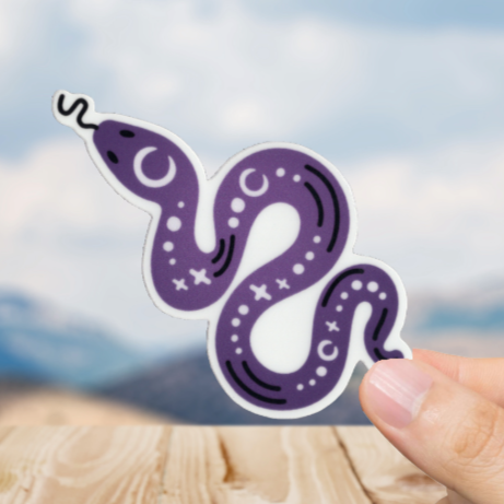 Durable, vinyl, die-cut, Snake Sticker.