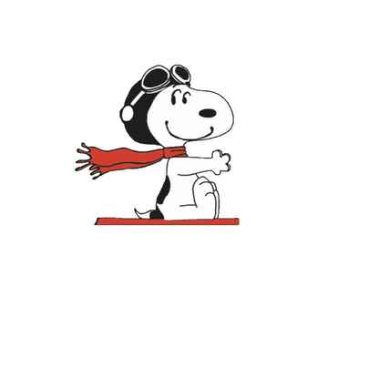 Durable, die-cut Snoopy Flying Sticker