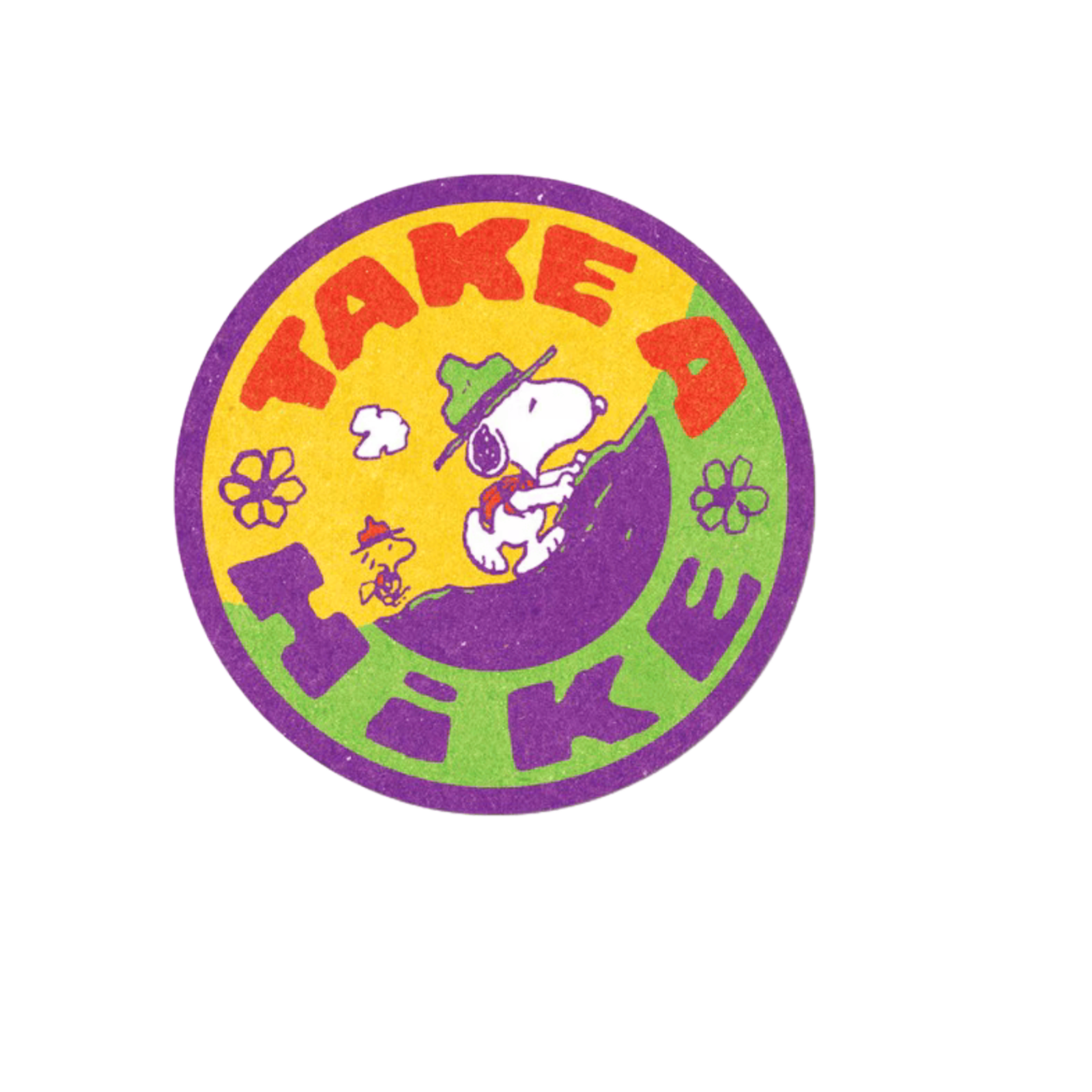 Durable, die-cut Snoopy Hike Sticker