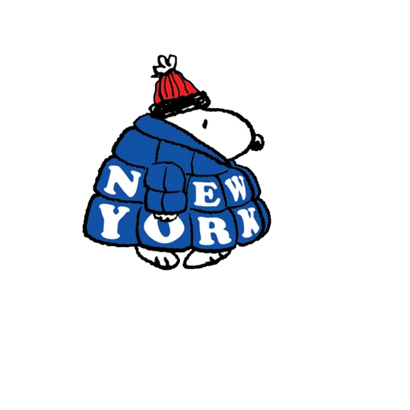 Durable, die-cut Snoopy NY Sticker