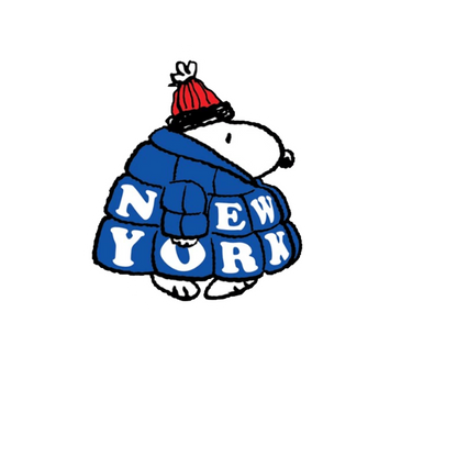 Durable, die-cut Snoopy NY Sticker