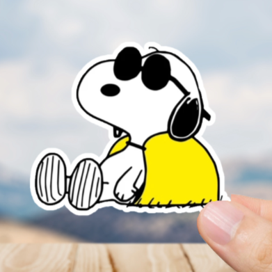 Durable, die-cut, vinyl, Snoopy Relaxing Sticker.