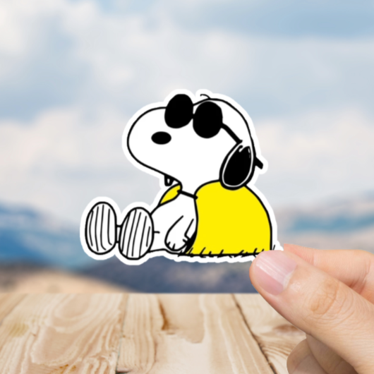 Durable, die-cut, vinyl, Snoopy Relaxing Sticker.