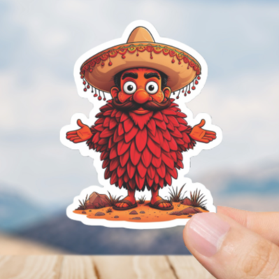 Durable, vinyl, die-cut, Sombrero Sticker.