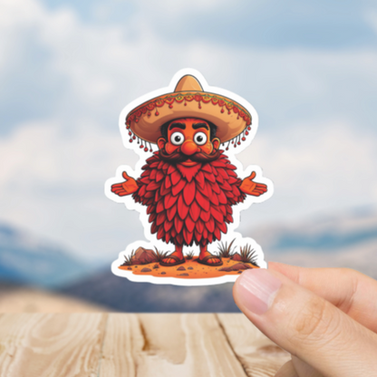 Durable, vinyl, die-cut, Sombrero Sticker.