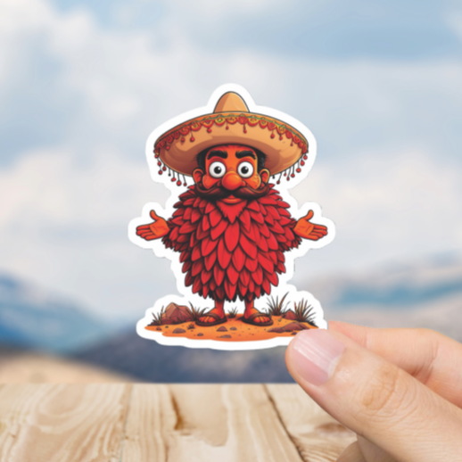 Durable, vinyl, die-cut, Sombrero Sticker.