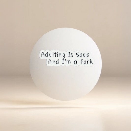 Durable, vinyl, die-cut, I'm A Fork Sticker.
