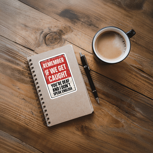 Durable, vinyl, die-cut, If We Get Caught Sticker.