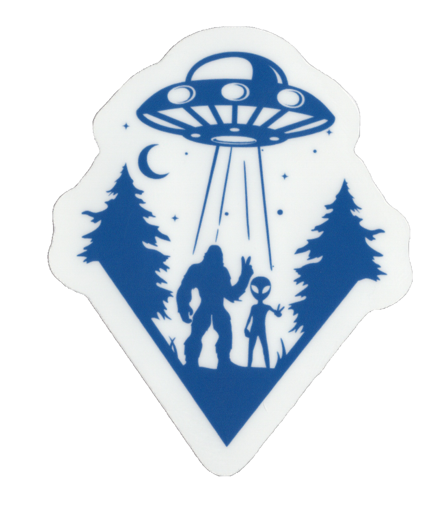 Durable vinyl, die-cut Squatch Alien Sticker
