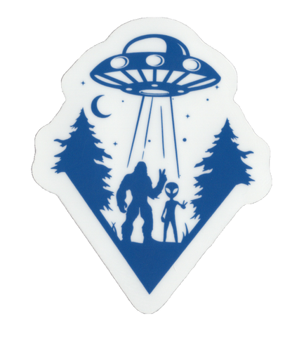 Durable vinyl, die-cut Squatch Alien Sticker