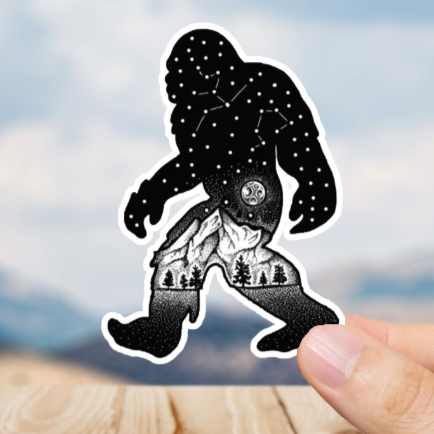 Durable, vinyl, die-cut, Squatch Astrology Sticker.
