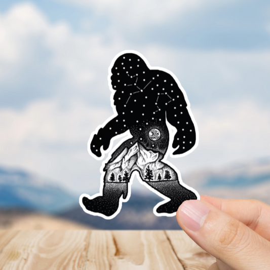 Durable, vinyl, die-cut, Squatch Astrology Sticker.
